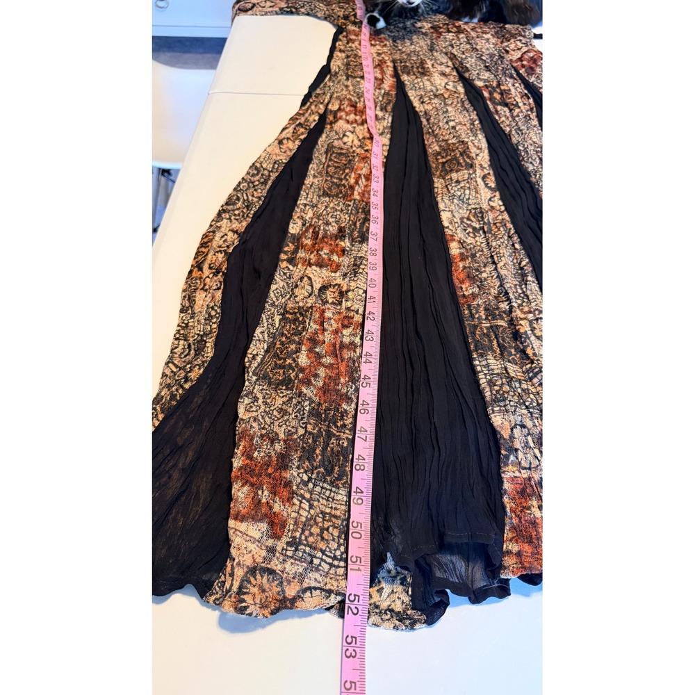 Nostalgia Vintage Whimsigoth Maxi Dress Brown Black Lace Patchwork Print Medium - Picture 8 of 16